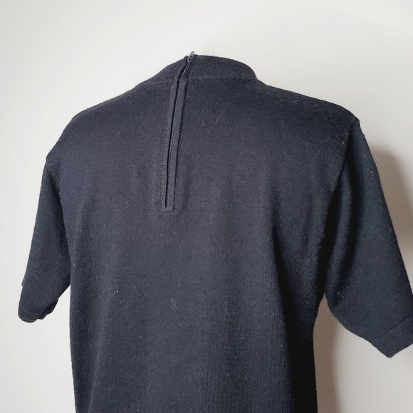 VINTAGE HUDSON'S BAY Black Wool Mock Neck Back Zip Sweater - Picture 6 of 9